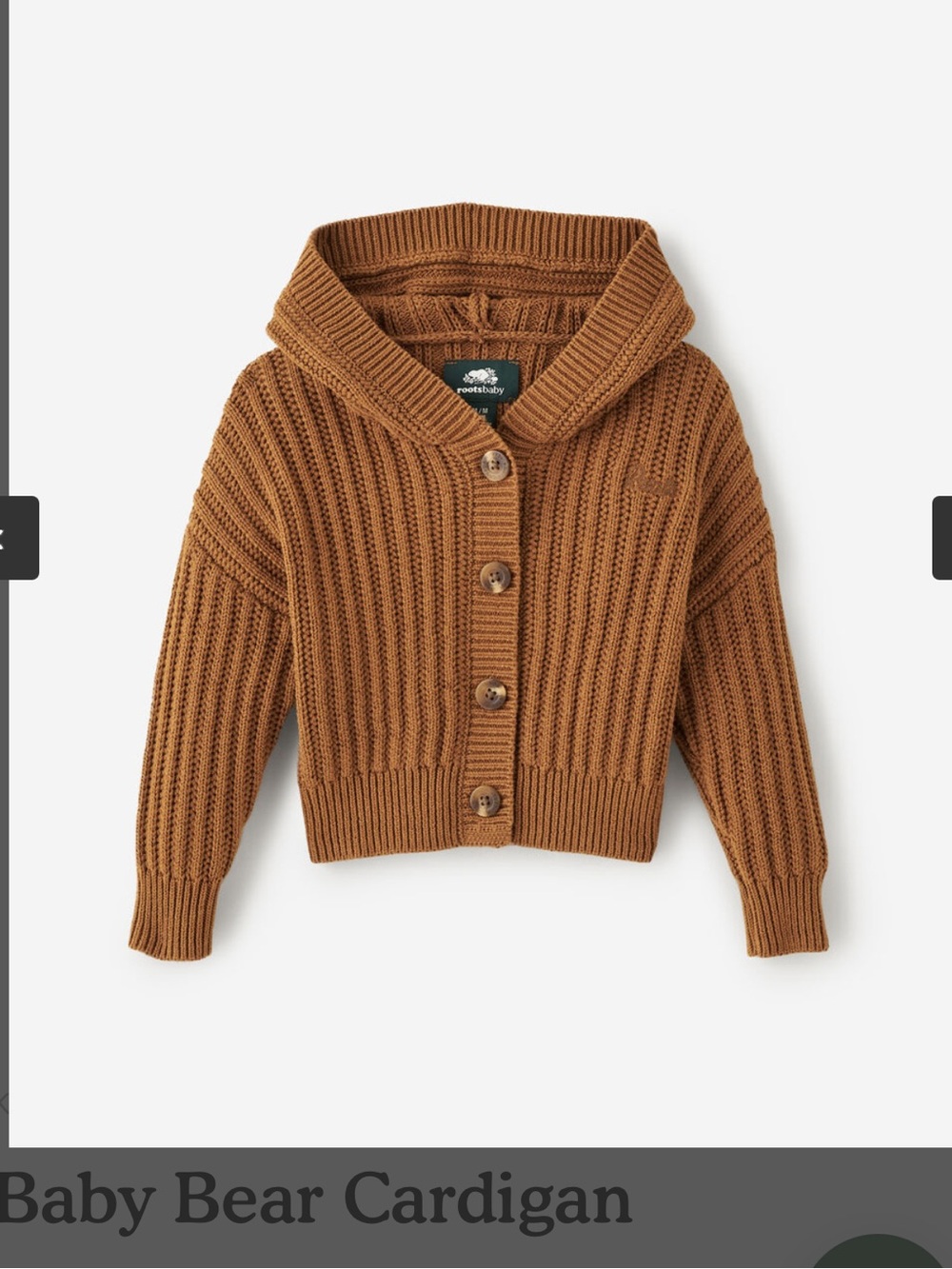 Brown Roots Baby Bear Hooded Caridgan
